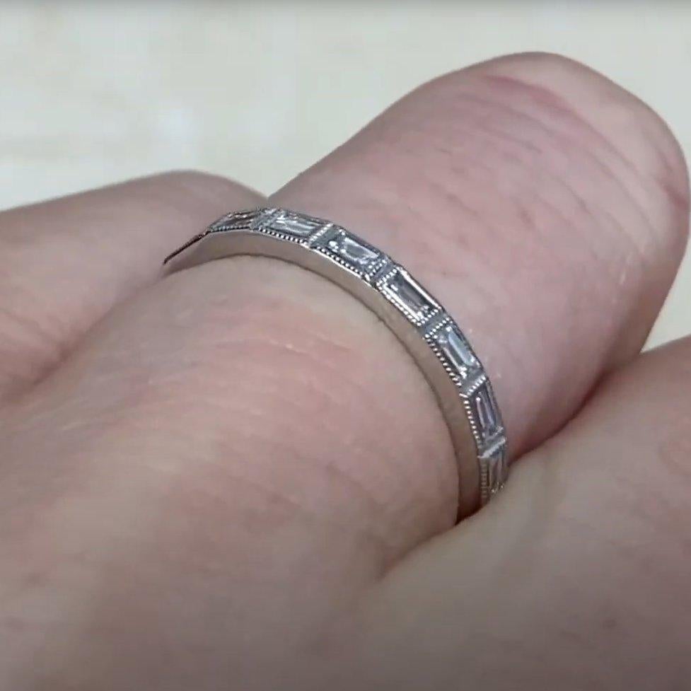 Baguette Cut Diamond Wedding Band (Approx. 0.50-Carats), Platinum In Excellent Condition For Sale In New York, NY