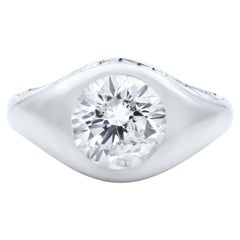 Baguette Cut Diamonds 
Round Center Stone Ring Platinum 4.28 Cttw