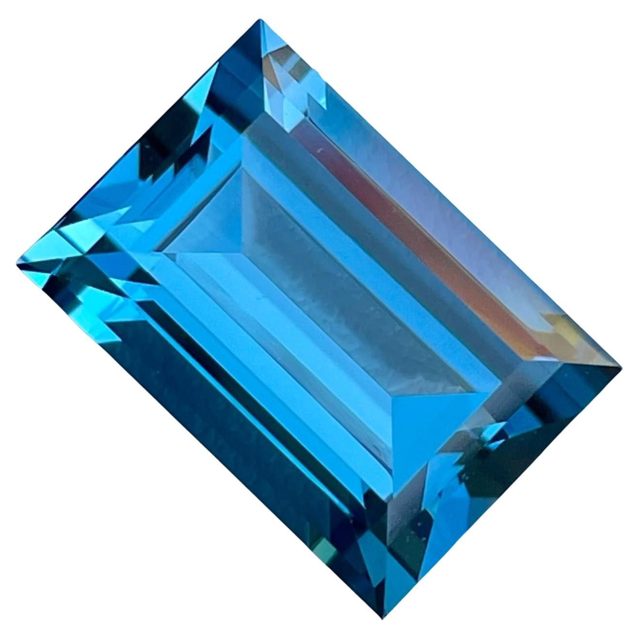 Asscher Cut London Blue Topaz Stone 4.45 Carats Topazstone Topaz