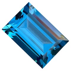 Baguette Cut London Blue Topaz Stone 16.95 Carats Topaz Gemstone Topaz Rings