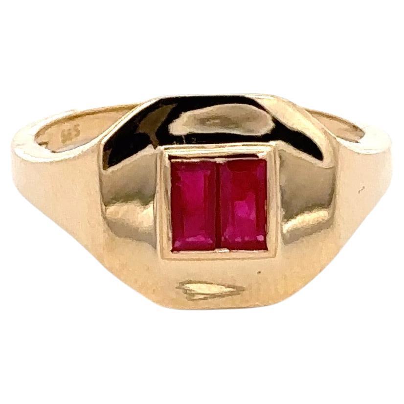Customizable Baguette Cut Ruby Gemstone Pinky Ring, 14kt Solid Yellow Gold  Ruby Signet Ring For Sale at 1stDibs | pinky cut, pinky signet ring men,  ruby pinky ring mens