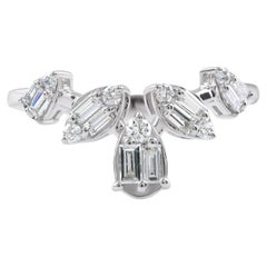 Anello con diamante baguette da 0,36 carati Nature Gioielli in oro bianco 18 carati