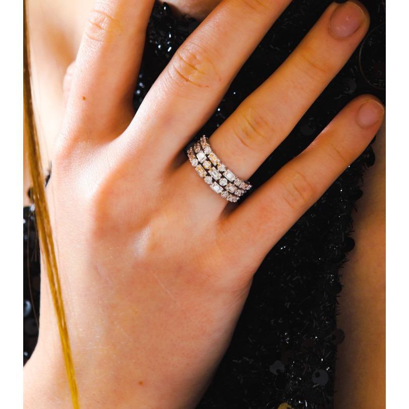 Hochzeitsring mit Baguette-Diamant 0,65 Karat im Angebot 2