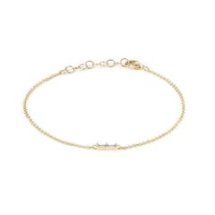 Pulsera de cadena de oro de 14 quilates con diamantes baguette