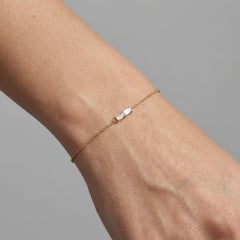 Baguette Diamond 14K (or 18k upon request) Gold Chain Bracelet