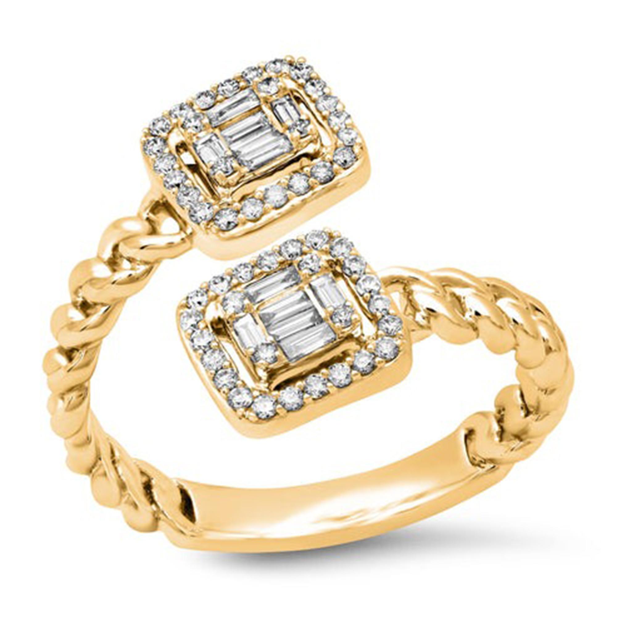 in vendita:  Anello con diamante baguette in oro giallo 14K (o 18k su richiesta) 5