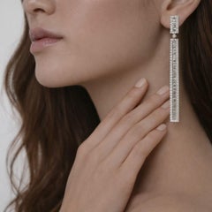 Baguette Diamond 18K White Gold Drop 238 Diamonds Earrings