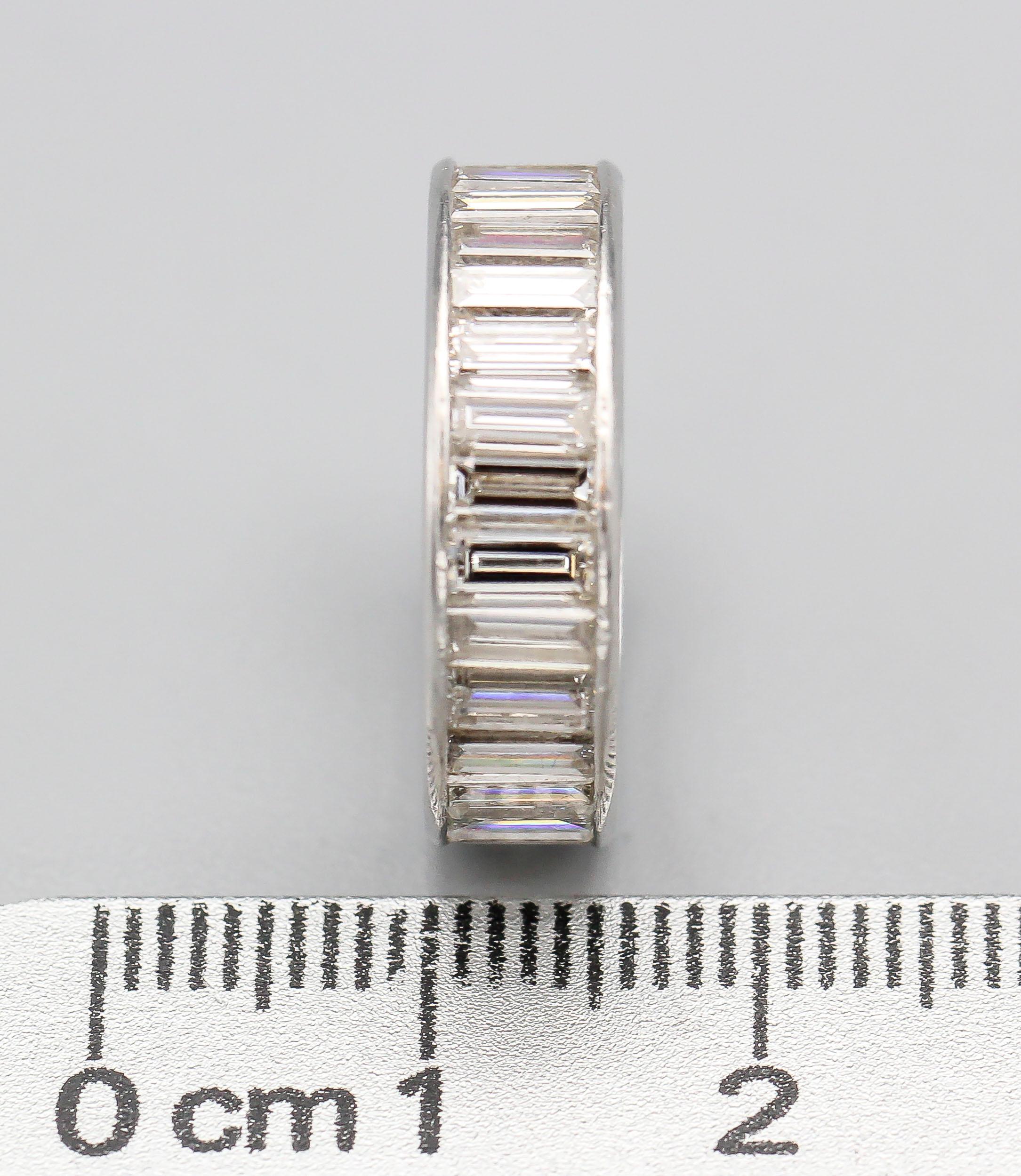 Women's Baguette Diamond and Platinum Band Ring