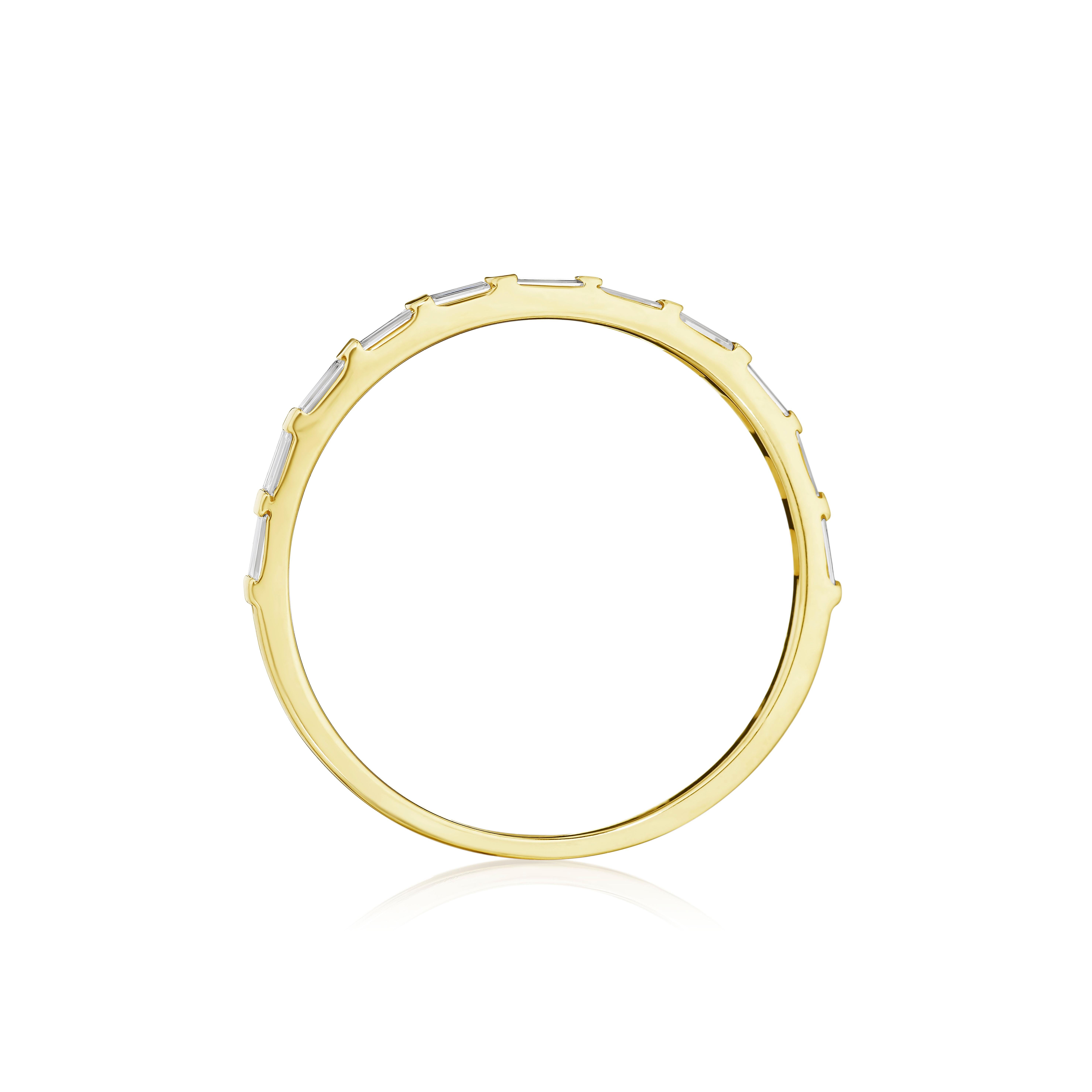 Baguette Diamond Band in 14KT Yellow Gold In New Condition For Sale In New York, NY