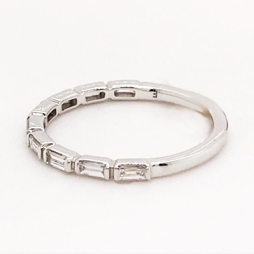 For Sale:  Baguette Diamond Band Ring, 0.25 Carats Diamonds 1/4 Carat Band 14K White Gold 4