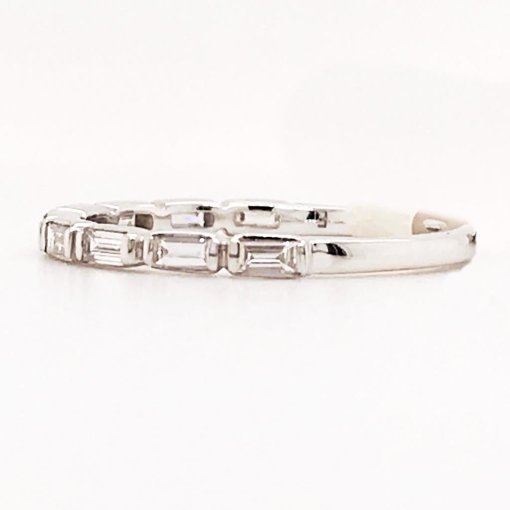 For Sale:  Baguette Diamond Band Ring, 0.25 Carats Diamonds 1/4 Carat Band 14K White Gold 5