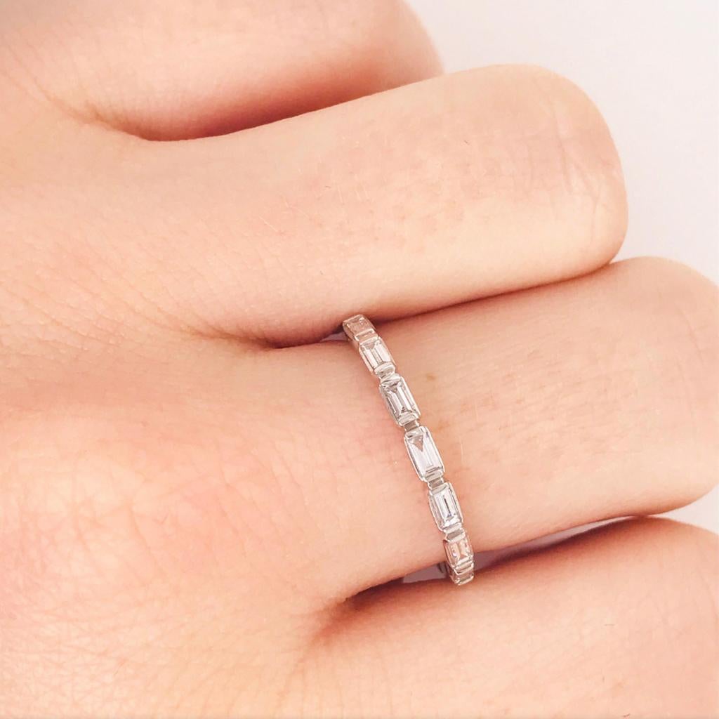 For Sale:  Baguette Diamond Band Ring, 0.25 Carats Diamonds 1/4 Carat Band 14K White Gold 6