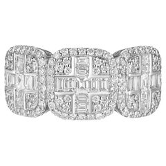 Baguette Diamond Band Ring in 18 Karat White Gold