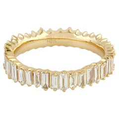 Anillo de Diamantes Baguette en Oro Amarillo de 18k