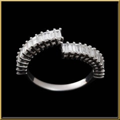 Baguette Diamond Bypass Fashion Ring in 18 Karat Gold