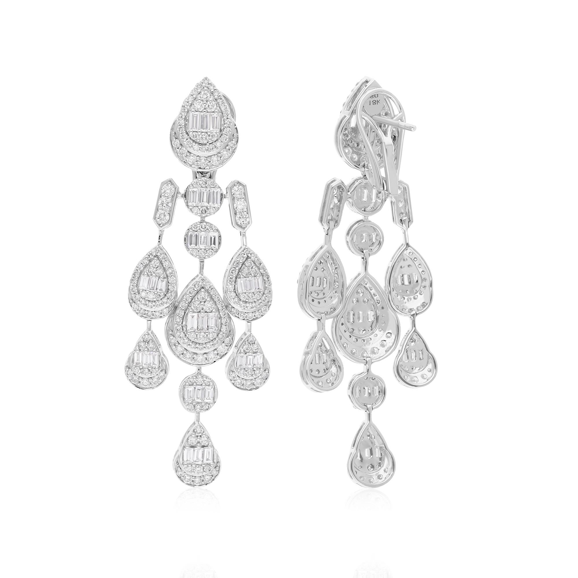 Item Code :- SEE-15553A (14k)
Gross Wt. :- 14.03 gm
14k Solid White Gold Wt. :- 13.16 gm
Natural Diamond Wt. :- 4.35 Ct. ( AVERAGE DIAMOND CLARITY SI1-SI2 & COLOR H-I )
Earrings Size :- 55 mm approx.

✦ Sizing
.....................
We can adjust