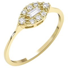 Baguette Diamond Cluster Engagement Ring