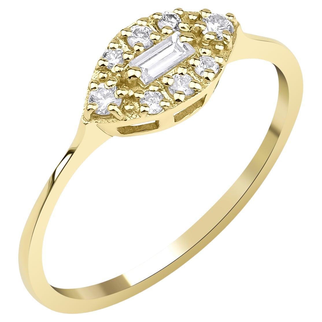 Baguette Diamond Cluster Ring