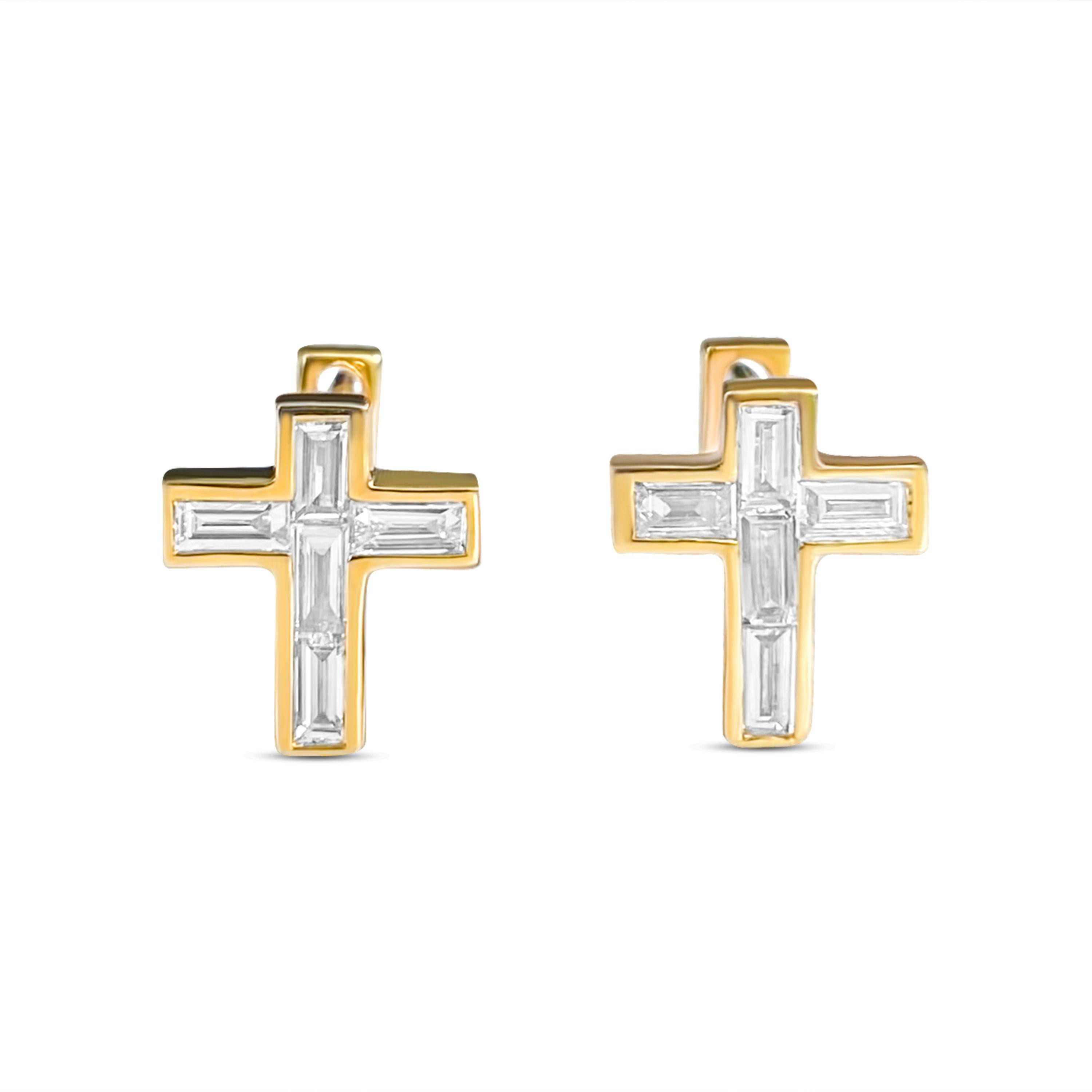 Baguette Diamond Cross Pendant Small 2