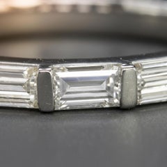 Baguette Diamond East-West Wedding Band in 14k White Gold