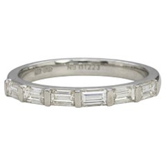 Baguette Diamond East-West Wedding Band in 14k White Gold