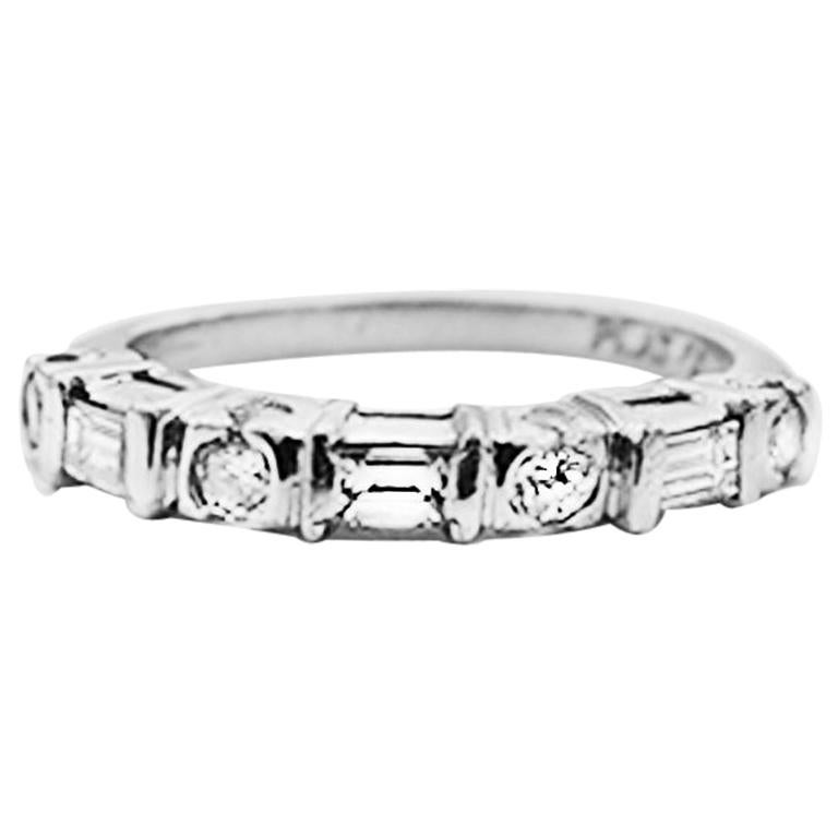 Baguette Diamond Engagement Band Platinum .50 Carat VS Quality