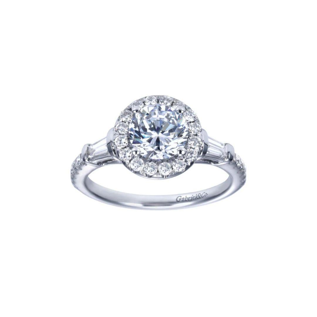 Baguette Diamond Engagement Mounting In New Condition For Sale In Stamford, CT