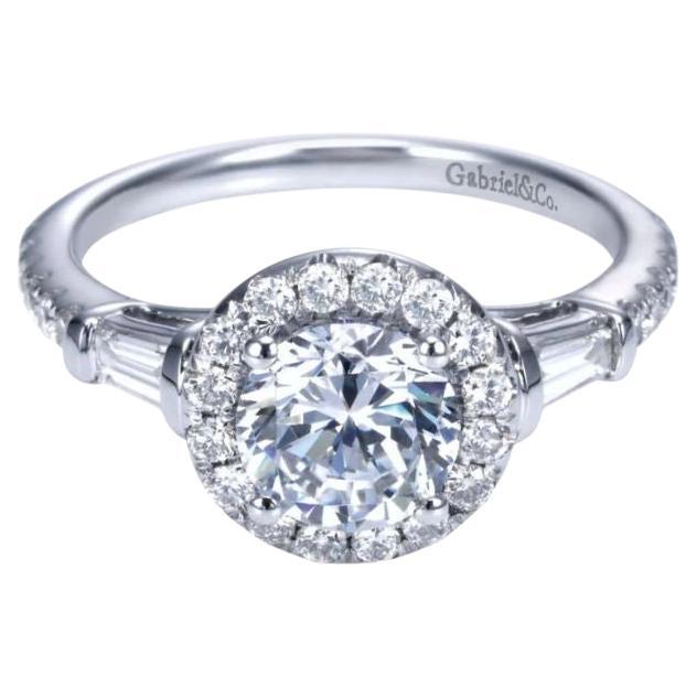 Baguette Diamond Engagement Mounting For Sale