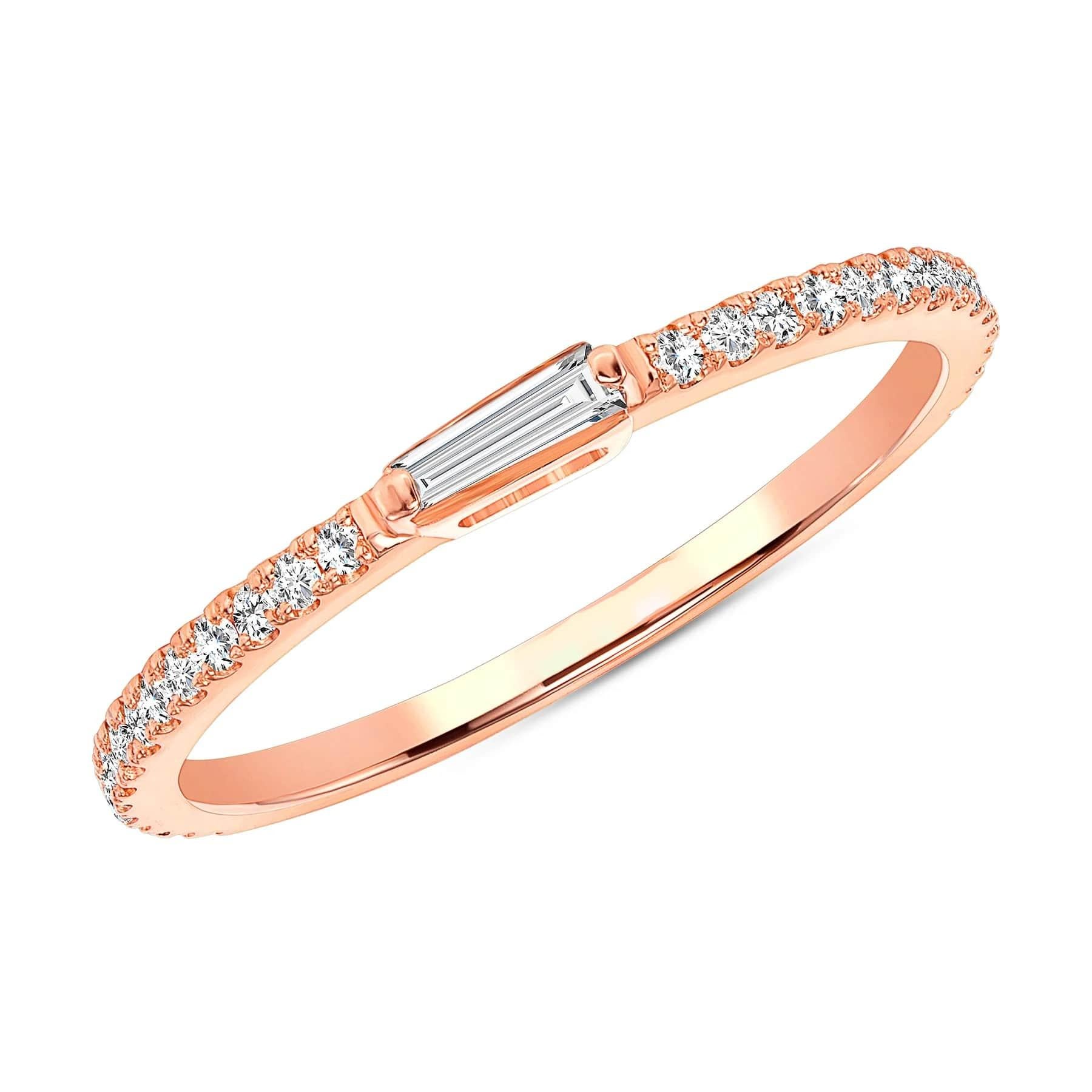 For Sale:  Baguette Diamond 14K Yellow Gold Accent Ring 3