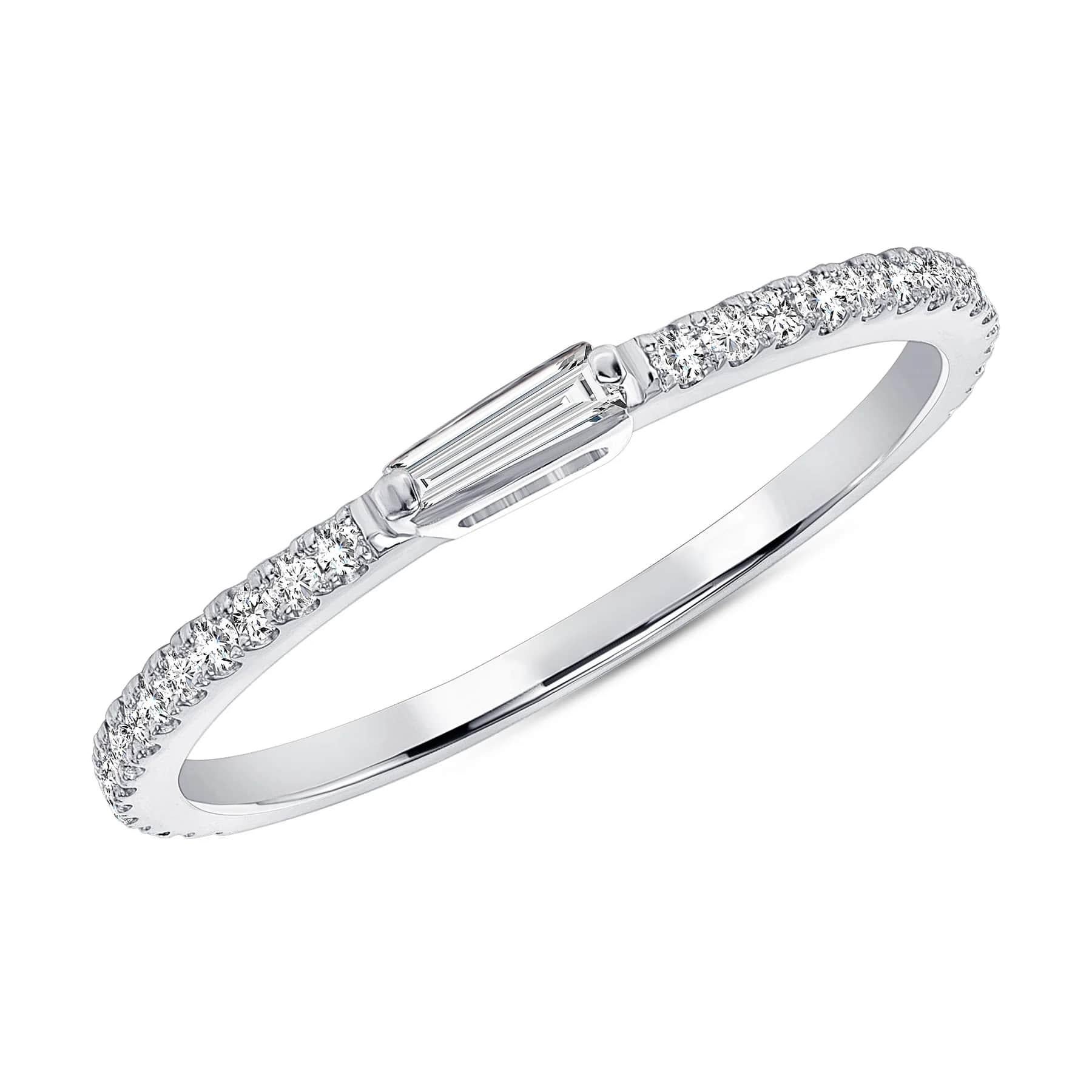For Sale:  Baguette Diamond 14K Yellow Gold Accent Ring 4