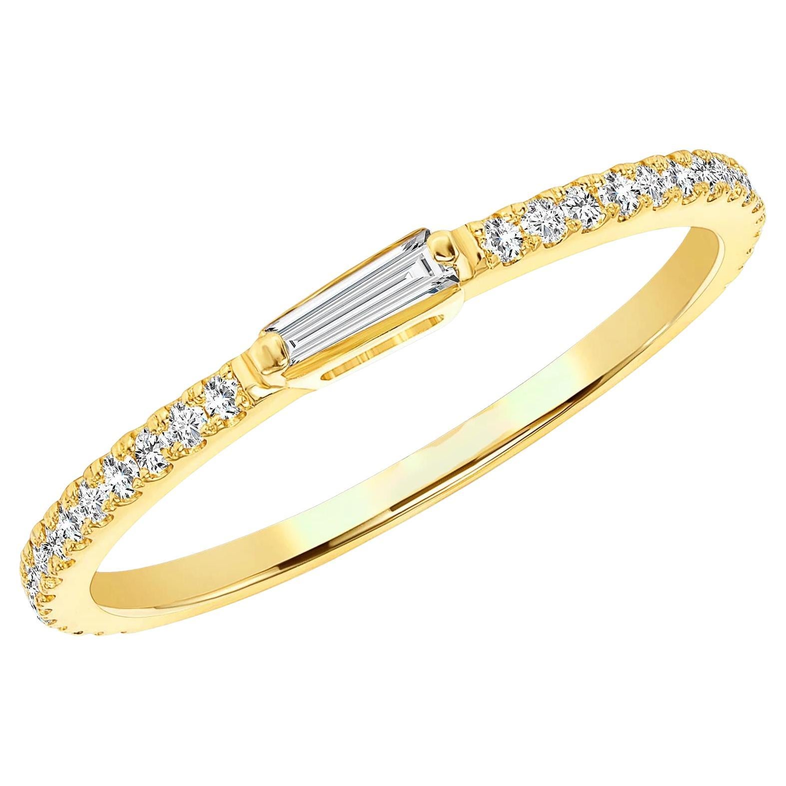Baguette Diamond 14K Yellow Gold Accent Ring