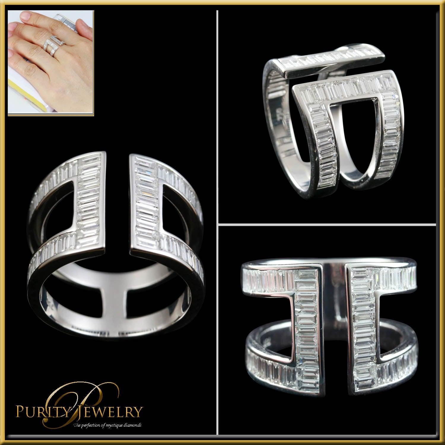 For Sale:  Baguette Diamond Fashion Ring in 18 Karat Gold 4
