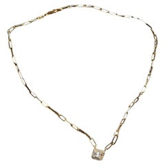 Used Baguette Diamond Gold Necklace