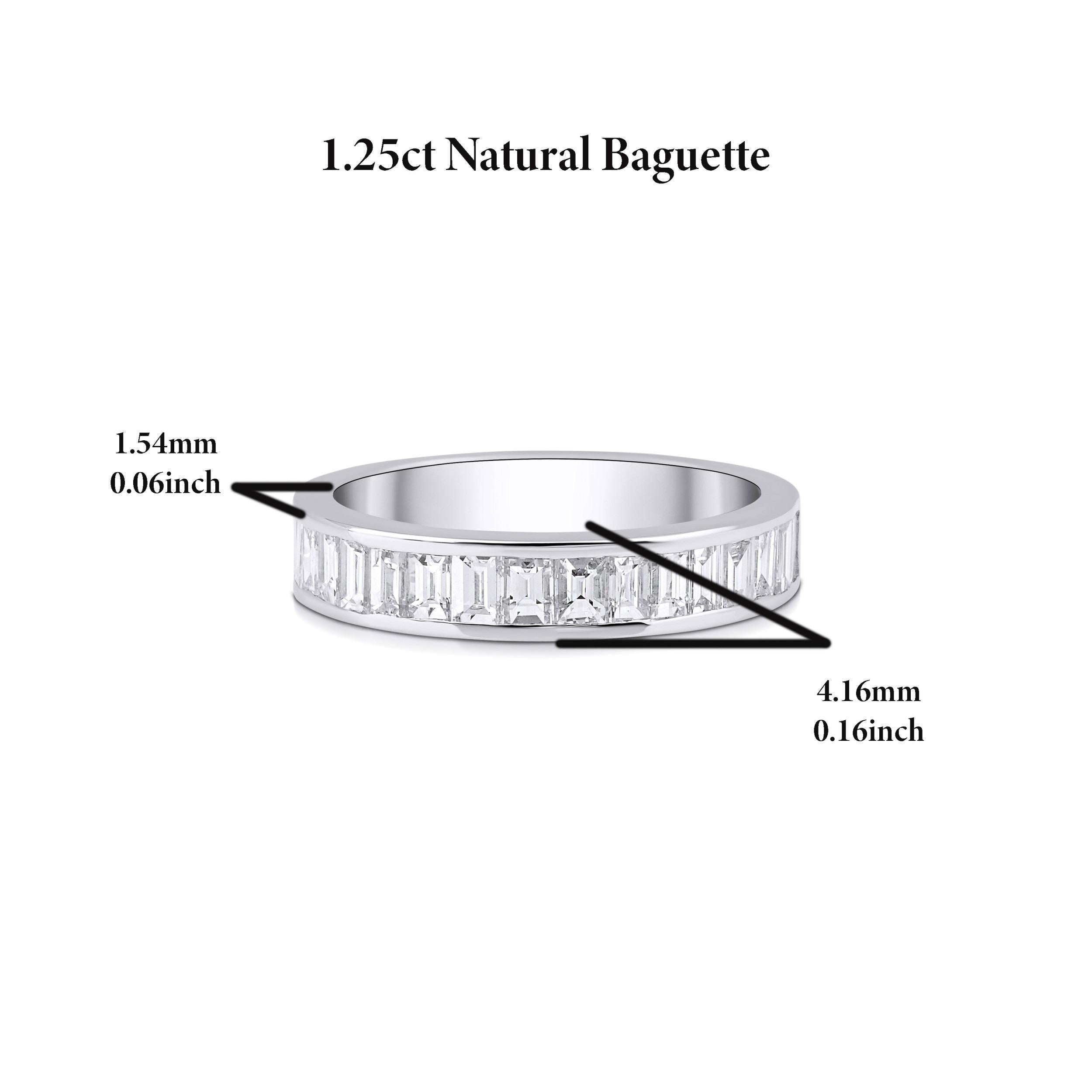 Baguette Diamond Half Eternity 1.25ct Band In New Condition For Sale In Fatih, 34