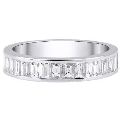 Baguette Diamond Half Eternity 1.25ct Band For Sale