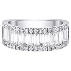 Halb-Eternity-Ring mit Baguette-Diamant 1,87 Karat