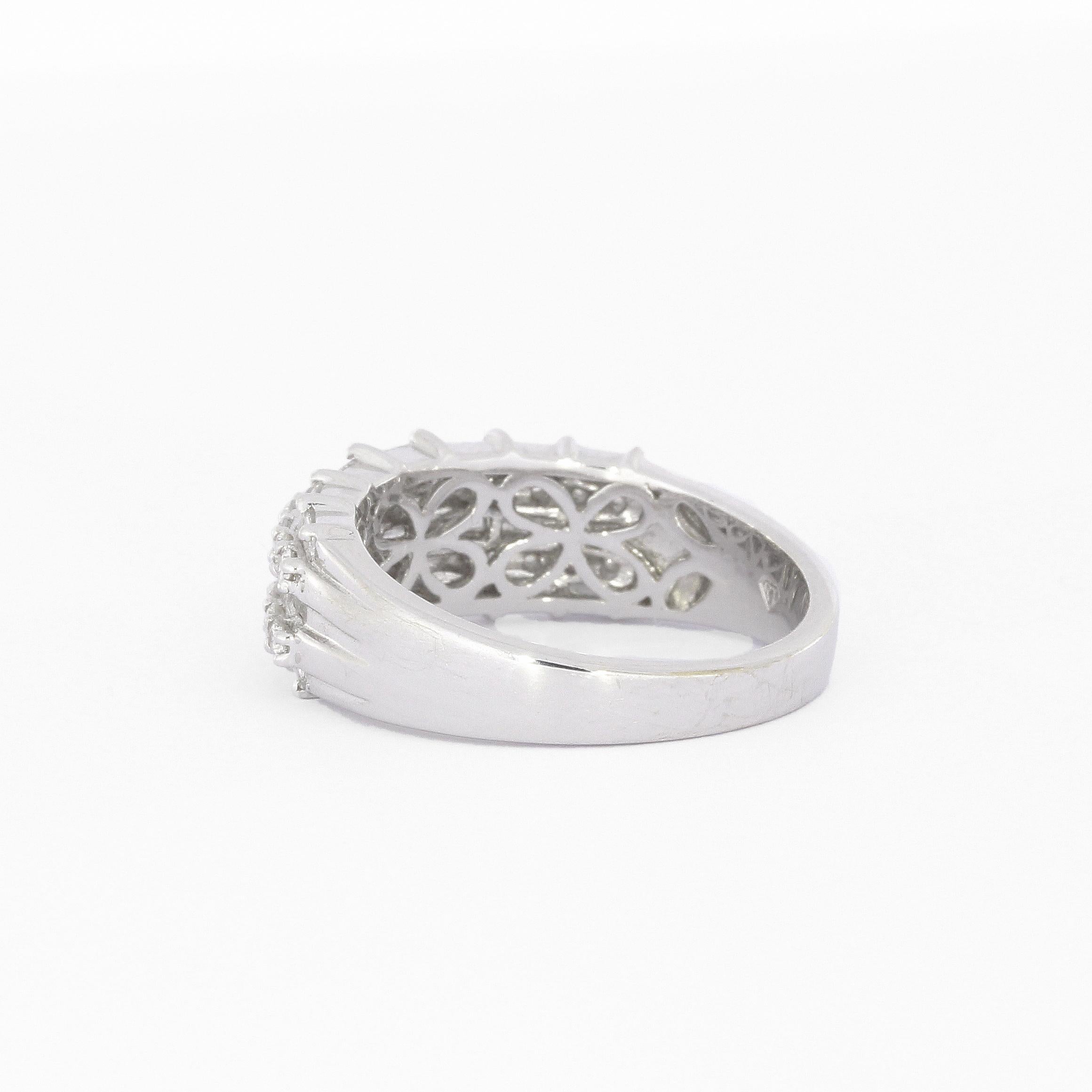 Baguette Cut Baguette Diamond Half Eternity Ring in White Gold For Sale