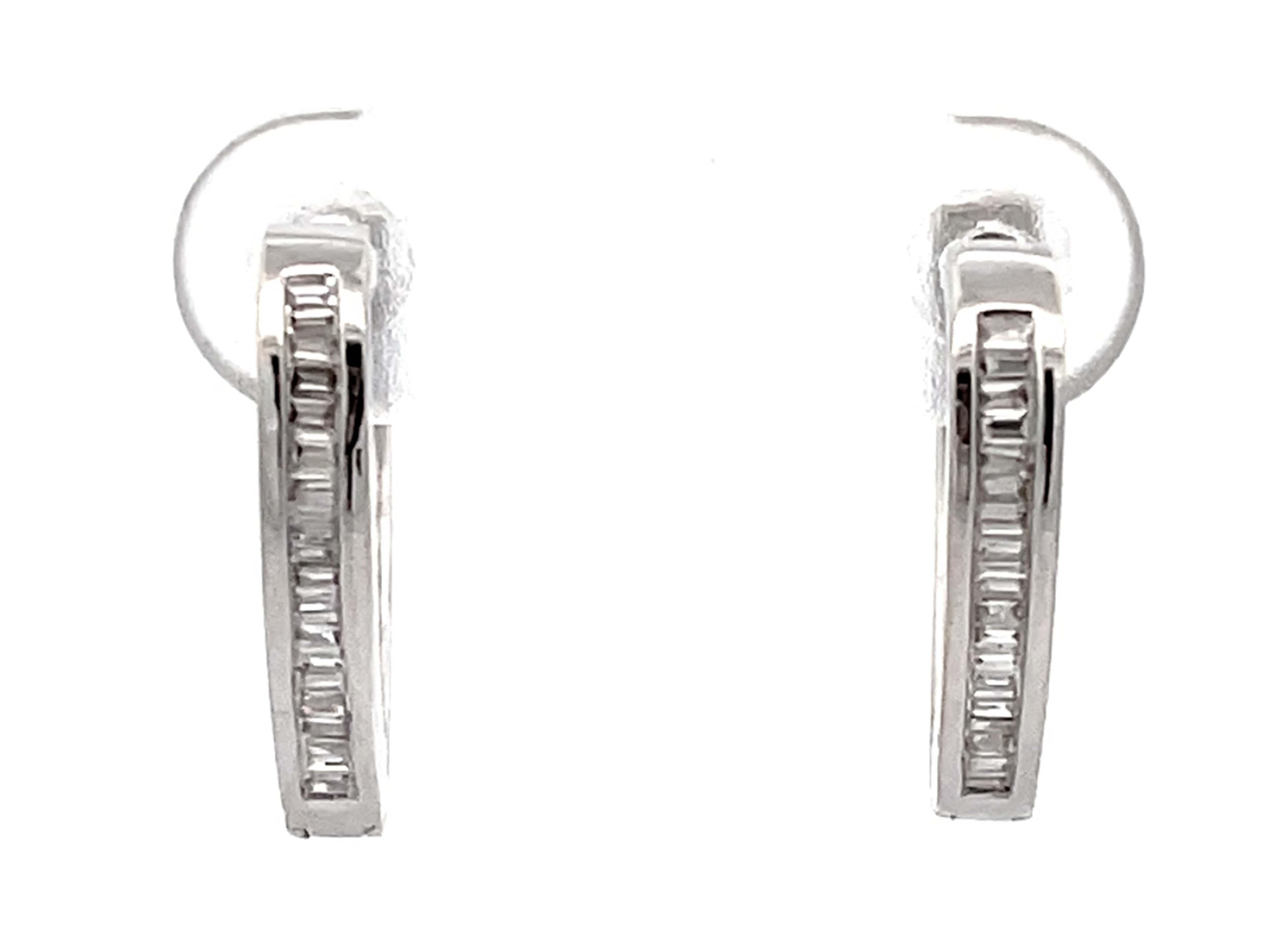 baguette heart earrings