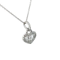 Baguette Diamond Heart Pendant