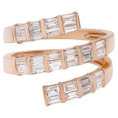 Baguette Diamond Multi Row Spiral Ring 18K Rose Gold 1.25Cttw