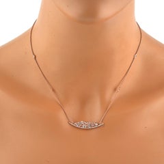 Baguette Diamond Pendant Chain Necklace Made In 18k Rose Gold