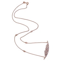 Baguette Diamant-Anhänger Kette Halskette aus 18k Rose Gold