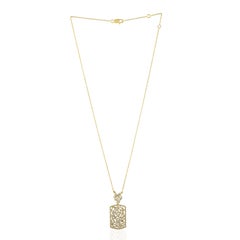Halskette mit Baguette-Diamant-Anhänger aus 18 Karat massivem Gelbgold