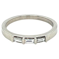 Baguette Diamond Platinum Band Ring