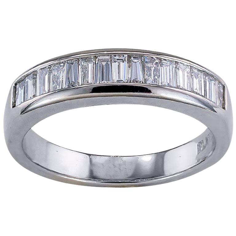 Baguette Diamond Platinum Wedding Band at 1stDibs