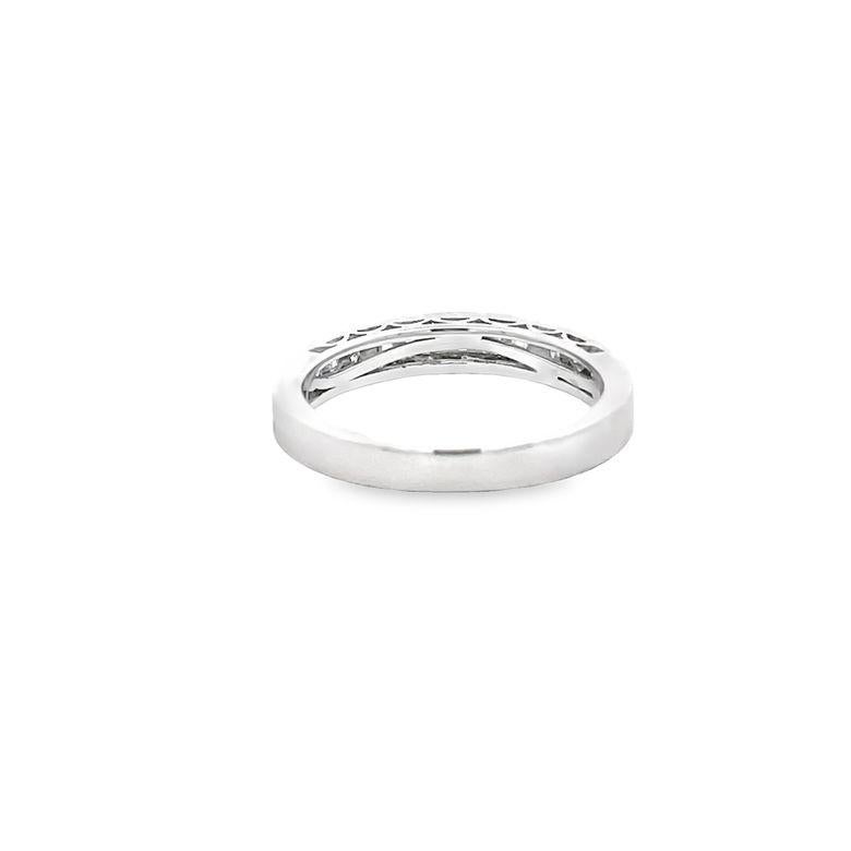 Women's or Men's Baguette Diamond Ring Band 0.40ct 18K White Gold For Sale