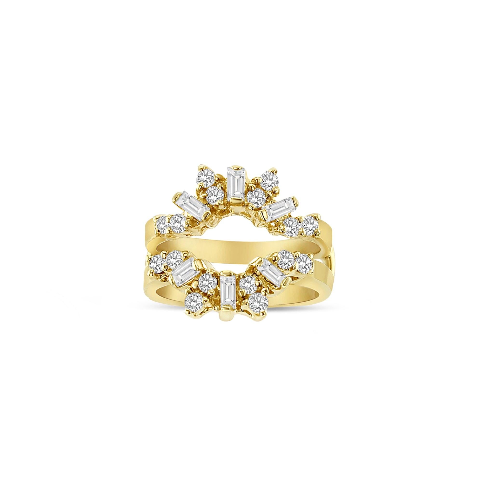 Baguette Diamant Ring Guard 14k Gelbgold