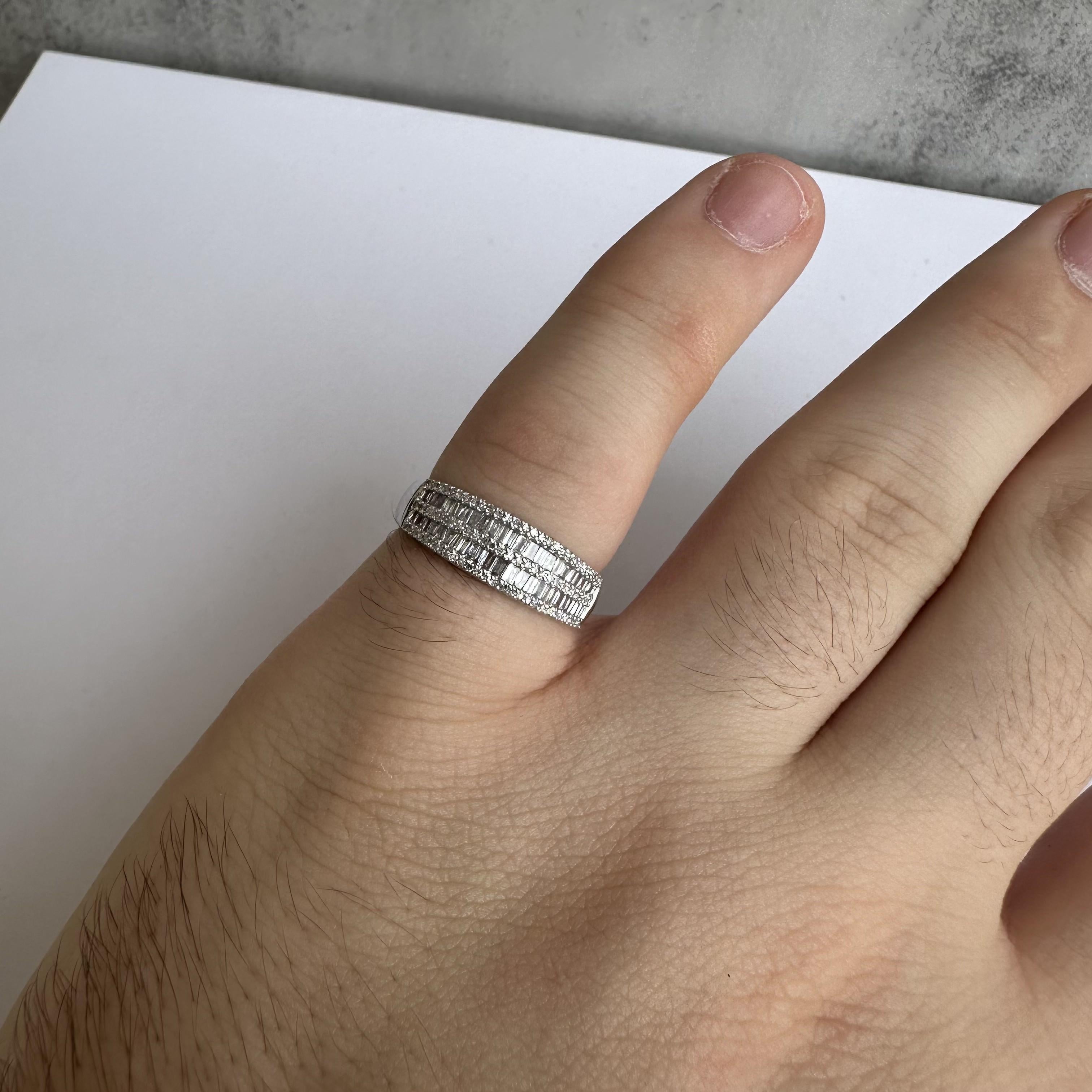 Mixed Cut Baguette Diamond Ring in 10kt White Gold - 0.50ctw, Diamonds, Size 7, New