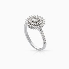 Baguette Diamond Ring in 18K White Gold, 0.50 Carat Total Diamond Weight