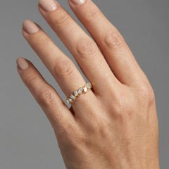 Baguette Diamond Scatter 14K (or 18k upon request) Stackable Band Ring
